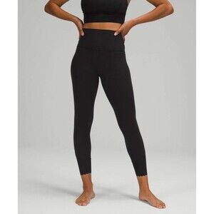 Lululemon Align Scalloped Hem High-Rise Pant 25" Black Size 6 Scallops W5ECPS